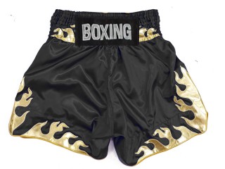 Personlig Boxing Shorts : KNBSH-038-Svart-Gull