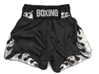 Personlig Boxing Shorts : KNBSH-038-Svart-Sølv