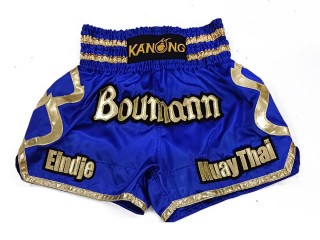 Personlig Muay Thai Shorts : KNSCUST-1213 Blå