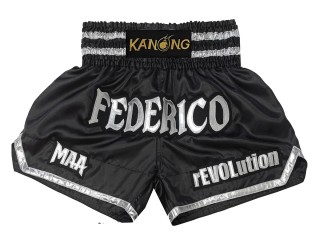 Personlig Muay Thai Shorts : KNSCUST-1215 Svart