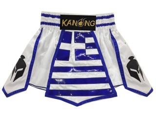 Personlig Muay Thai Shorts : KNSCUST-1221 Hvit Greek