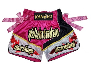 Personlig Muay Thai Shorts : KNSCUST-1234 Rosa