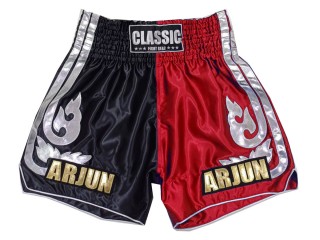 Personlig Muay Thai Shorts : KNSCUST-1243-Svart-Rød