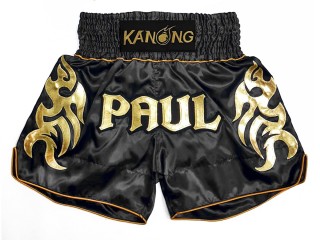 Personlig Muay Thai Shorts : KNSCUST-1245 Svart