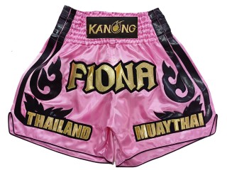 Personlig Muay Thai Shorts : KNSCUST-1246-Rosa