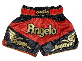 Personlig Muay Thai Shorts : KNSCUST-1248-Rød