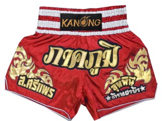 Personlig Muay Thai Shorts : KNSCUST-1249-Rød