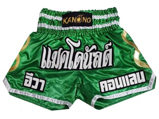 Personlig Muay Thai Shorts : KNSCUST-1250-Grønn