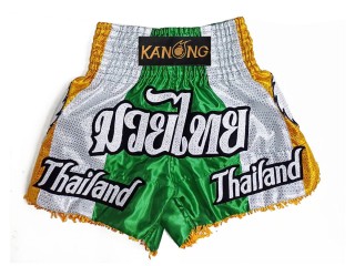 Personlig Muay Thai Shorts : KNSCUST-1252-Grønn